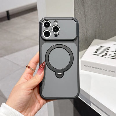 Magnetic Bracket Phone Case For iPhone 17 Air 13 14 15 16 17 Pro Max Matte KickStand For Magsafe Shockproof Stand Holder Cover