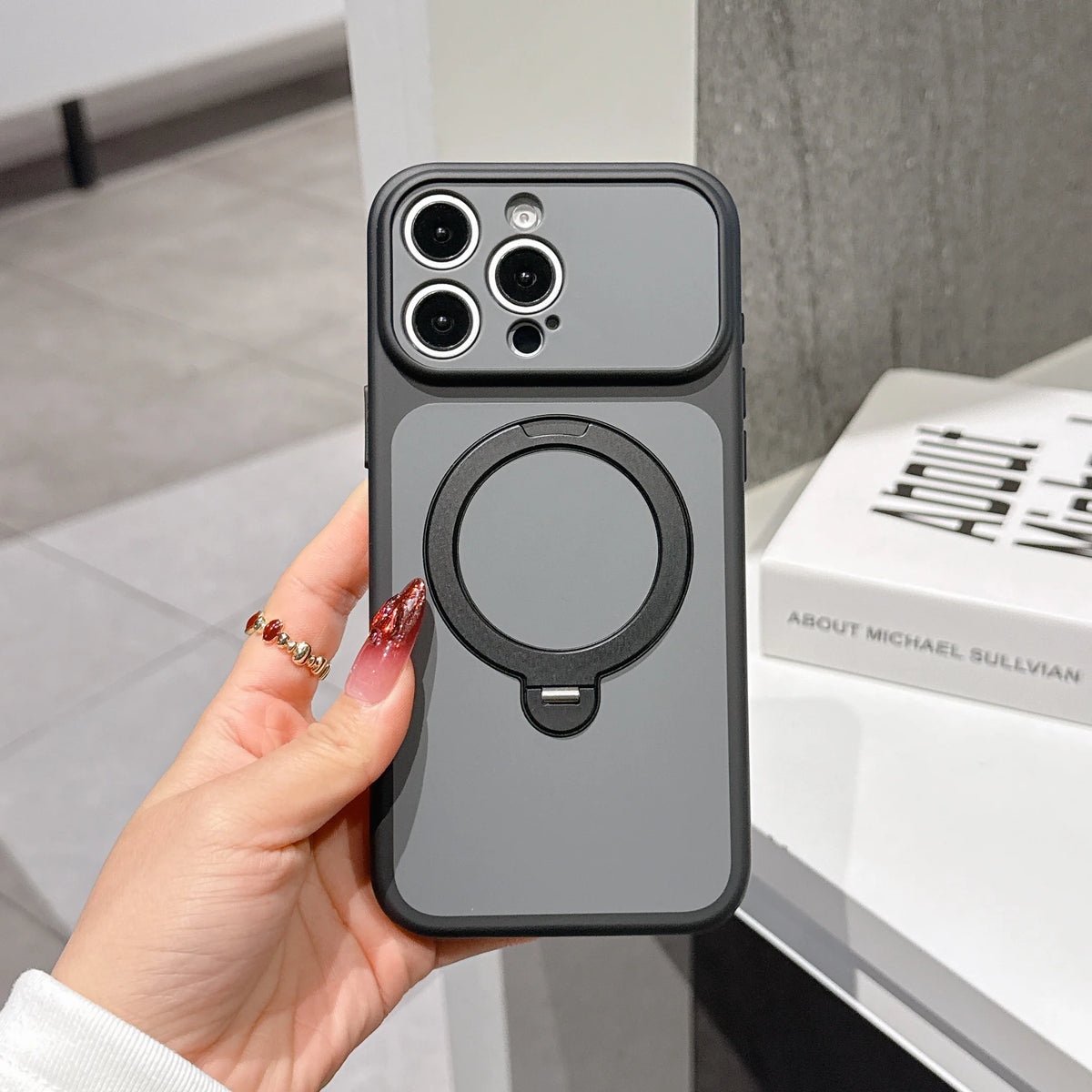 Magnetic Bracket Phone Case For iPhone 17 Air 13 14 15 16 17 Pro Max Matte KickStand For Magsafe Shockproof Stand Holder Cover