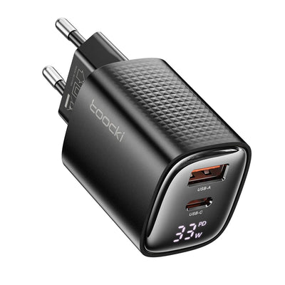 Toocki GaN USB Charger 33W Digital Display QC3.0 PD Fast Charger Type C for iPhone 15 14 13 Pro Max Smausng Xiaomi Honor POCO