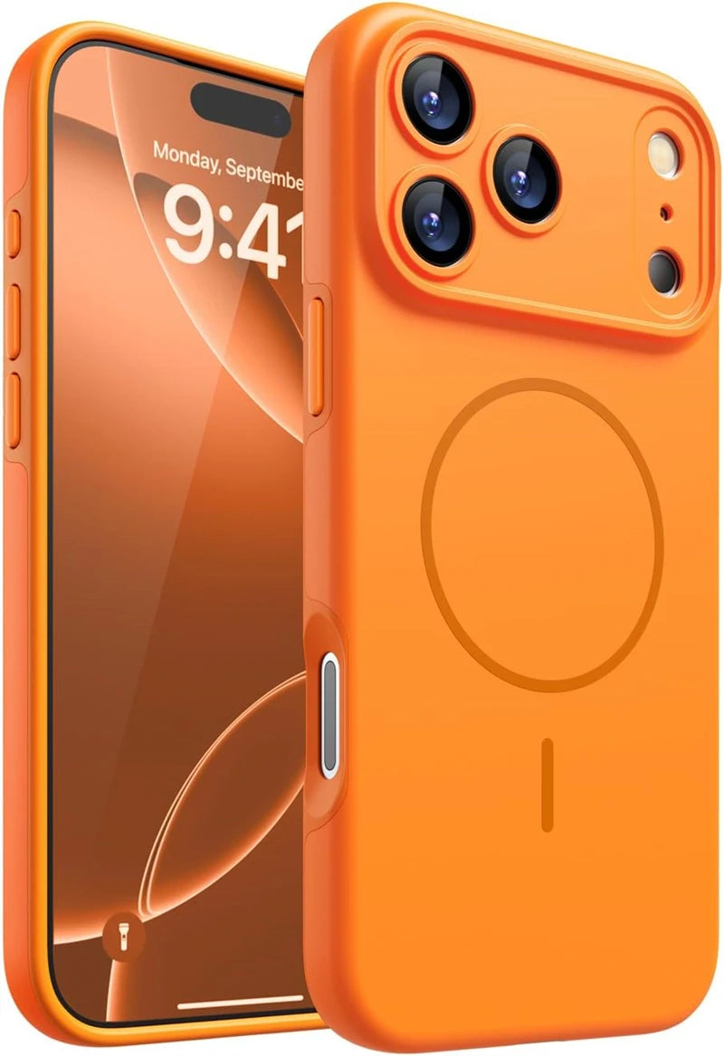 Orange for IPhone17 Silicone Soft Magnetic Case for IPhone 17 Air 16 15 14 13 12 18 Pro Max Plus 17Pro for Magsafe Phone Cover