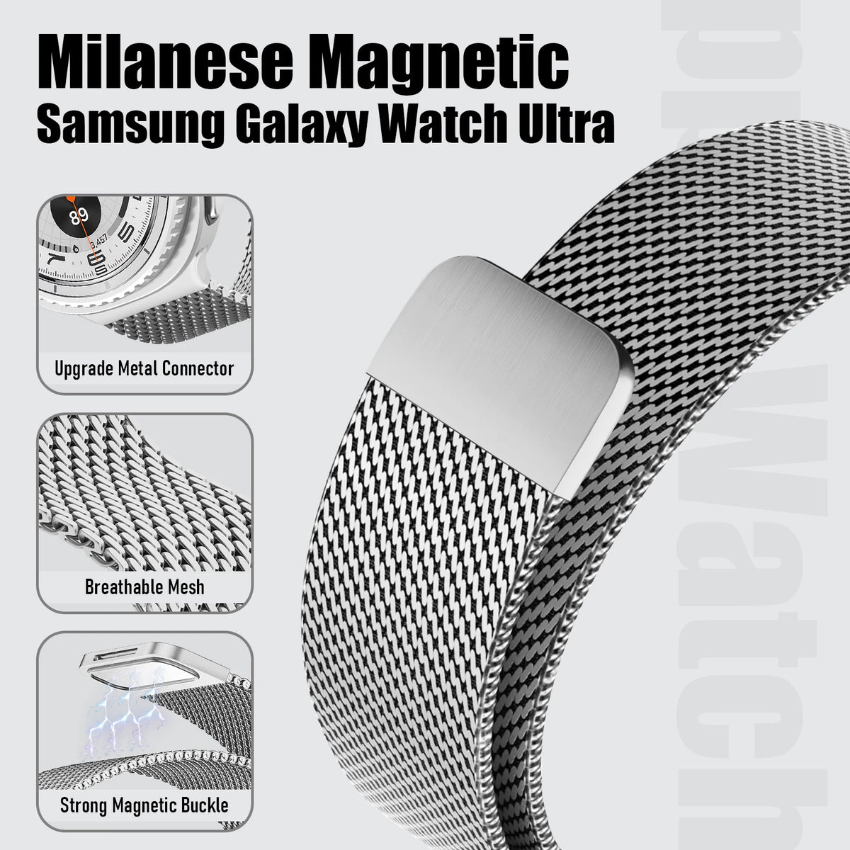 Milanese Loop Band for Samsung Galaxy Watch 9 8 8 Classic Strap 44mm 40mm 46mm Metal Bracelet Correa Galaxy Watch Ultra 2 47mm