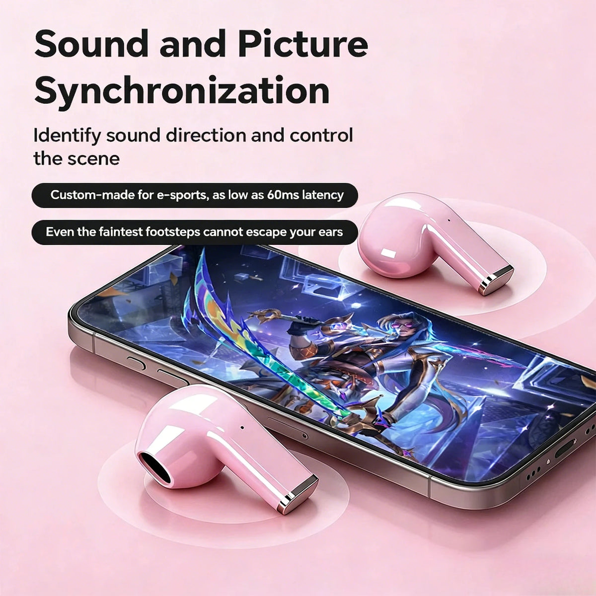 Mini TWS Wireless Bluetooth Earbuds Powerful Active Noise Cancellation Built-In Hands-Free Mic for Music Playback Voice Calls