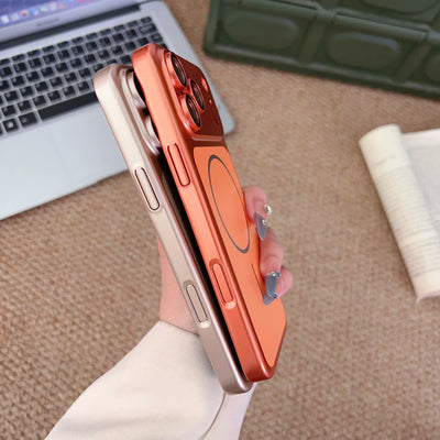 Instantly Change 17 Ultra Thin Metallic Paint Magnetic Case For iPhone 18 17 16 15 14 13 Pro Max Lens Protect For Magsafe Cover