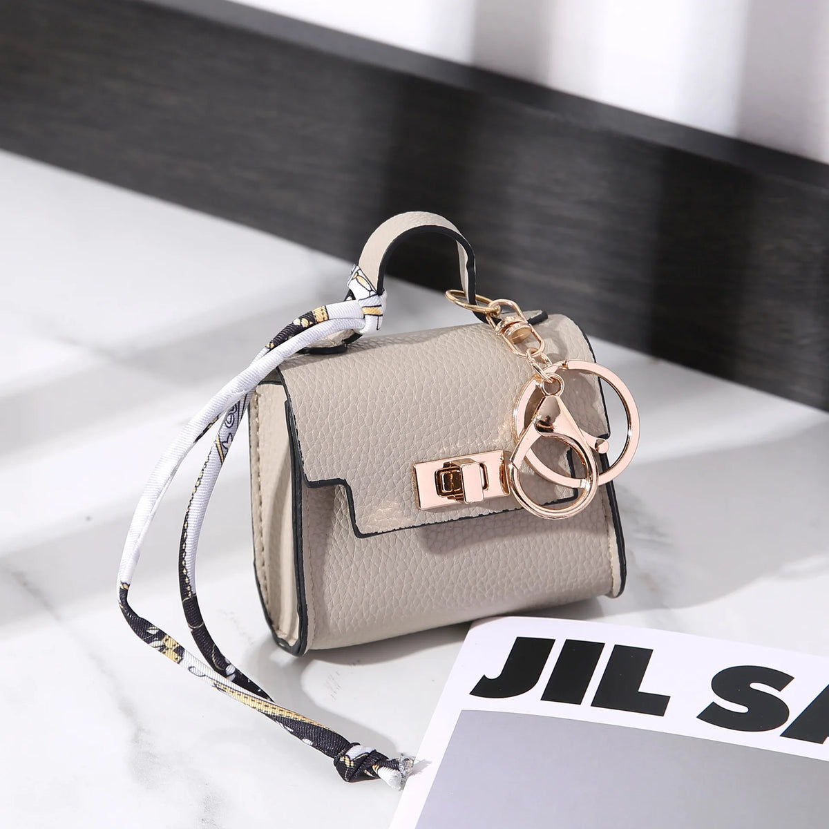 Mini Square Leather Bag Charm Bag Pendant Light Luxury Cute Bag Pendant Fashion Decor Accessories Creative Keychain Coin Purse
