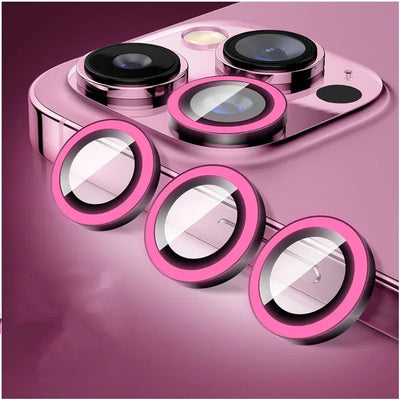 Luminous Metal Ring Tempered Glass Camera Lens Protector for IPhone 16 15 14 13 11 Pro Max Plus 12 Mini 16Pro Lens Film Cover