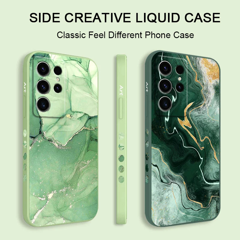 Marble Texture Phone Case For Samsung Galaxy S25 S24 S23 S22 S21 S20 S10 S10E Ultra Plus FE Note 20 Ultra 10 Plus Cover