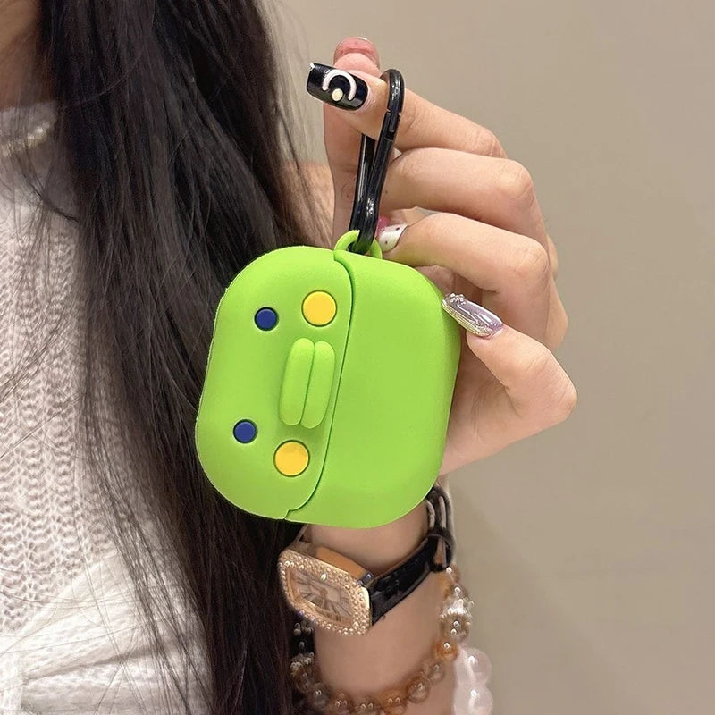 For Airpods 4 2024 3 Pro 2 1 3D Cartoon Tamagotchi Boku Earphone Silicone Shockproof Bluetooth Headset Case With Hook Buckle