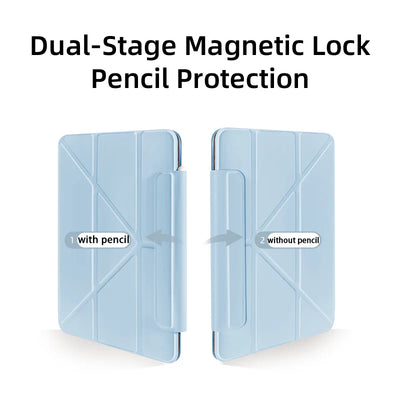 Case for iPad Mini 6/7 & Air 13-inch! Magnetic Closure Double-Sided Folio, Y-Fold Multi-Angle, Auto Wake/Sleep Smart Cover