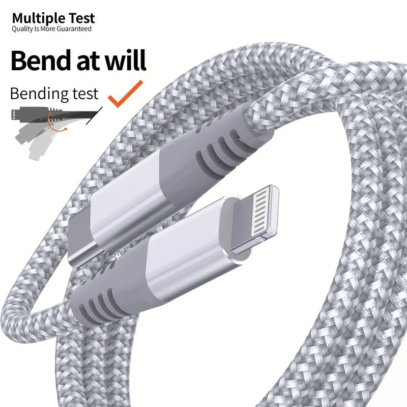 LAlHONEN MFi Certified USB‑C to Lightning Fast Charging Cable 1M 2M 3M 10ft For iPhone 14 13 12 11 XS XR X