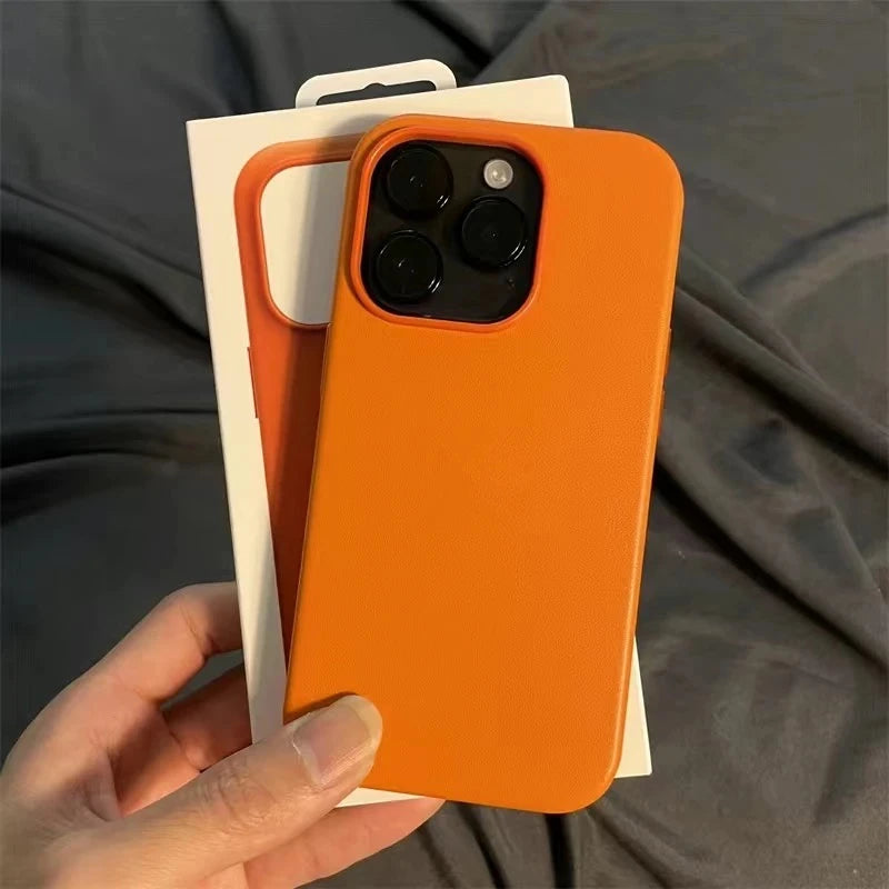 Official 1:1 for Magsafe Leather Case for IPhone 17 Pro 17 16 15 14 Pro Max Orginal Magnetic Animation Cover Anti-drop Case