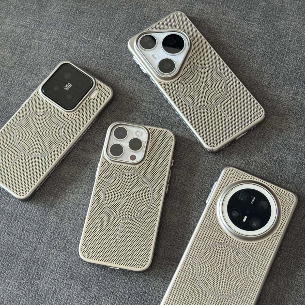 Metallic Heat Dissipation Mesh For Magsafe Magnetic Case For iPhone 17 Air 16 15 14 Plus 13 12 11 Pro Max Hard Thin Skin Cover