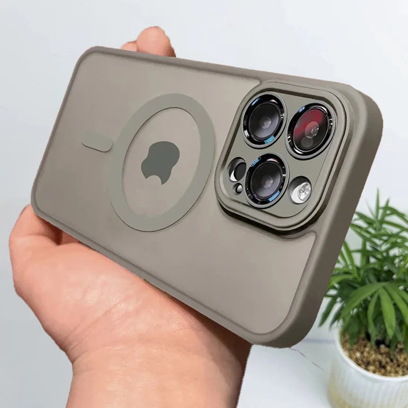 For MagSafe Wireless Charging Magnetic Case For iPhone 16 15 16E 14 13 12 11 Pro Max Luxury Matte Translucent Shockproof Cover