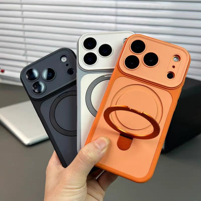 Luxury Metal Ring Bracket For Magsafe Magnetic Phone Case For iPhone 17 Air 16 E 15 14 Plus 13 12 11 Pro Max Shockproof Cover