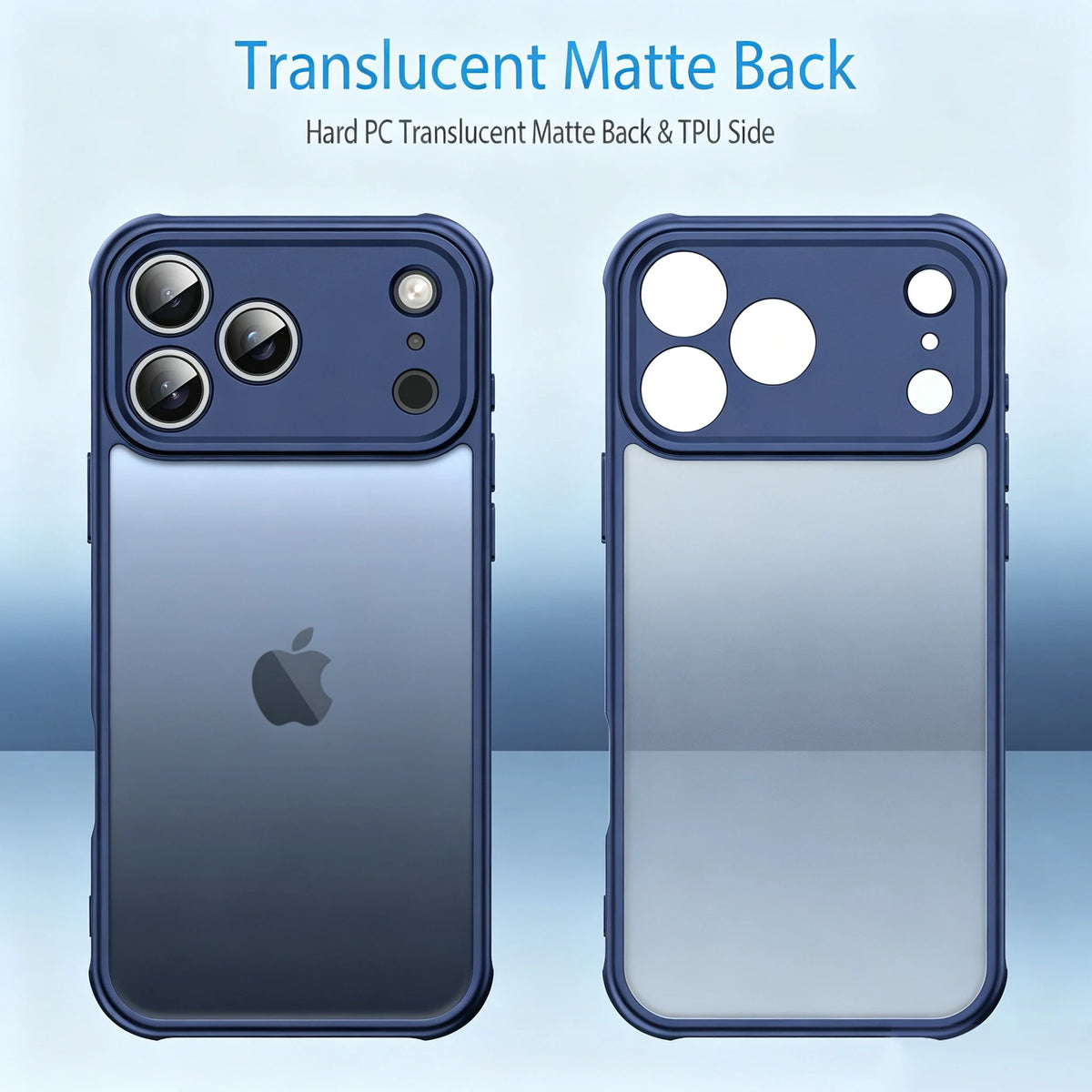Phone case for iphone 18 Pro Max 18Pro 17 17e 17Pro iphone17 Air Translucent Matte Back & TPU Side Shockproof Proteciton cover