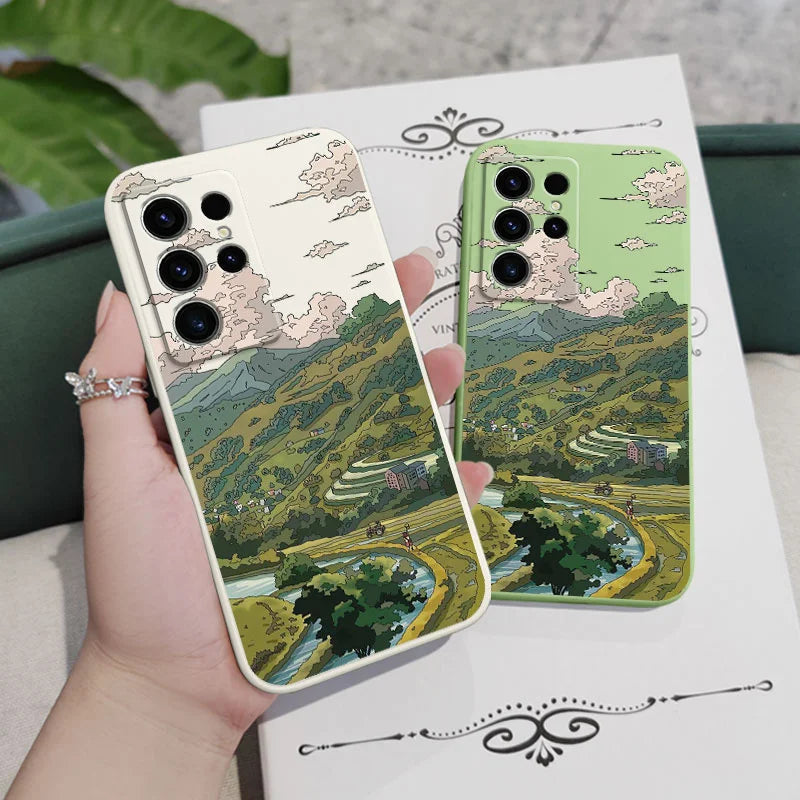 Pastoral Scenery Phone Case For Samsung Galaxy S25FE S24 S23 S22 S21 S20 S10 S10E S9 Ultra Plus FE Note 20 Ultra 10 9 Plus Cover
