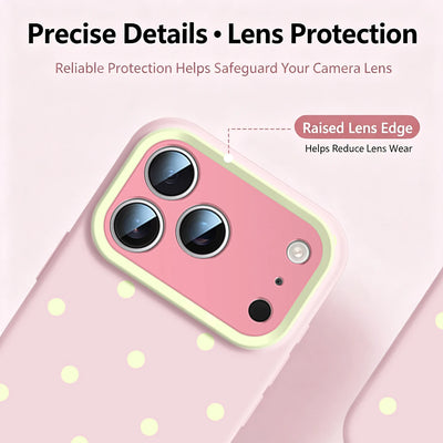 New Liquid Silicone Cute Sweet Pink Polka Dot Phone Case For iPhone 17 16 15 14 13 12 Pro Max Shockproof Magsafe Magnetic Cover