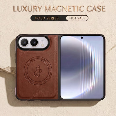 New 18 Fold Leather Magnetic Phone Case For iPhone Fold 18 DUO 18Fold Magsafe Luxury Ring Shockproof Protector Cover 18DUO
