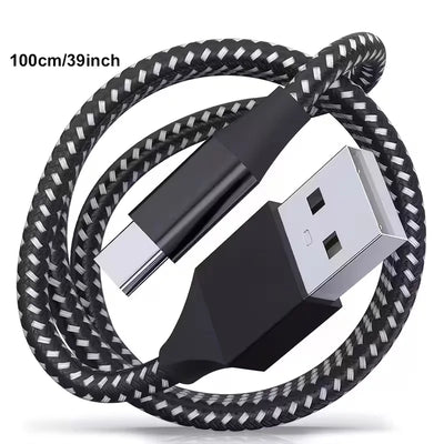 6-Pack Braided USB-C Cable Fast Charging 3.3FT/1m Durable USB a to Type C Data Cable for iPhone 18/15/16/17 Samsung Galaxy Series Tablets Black