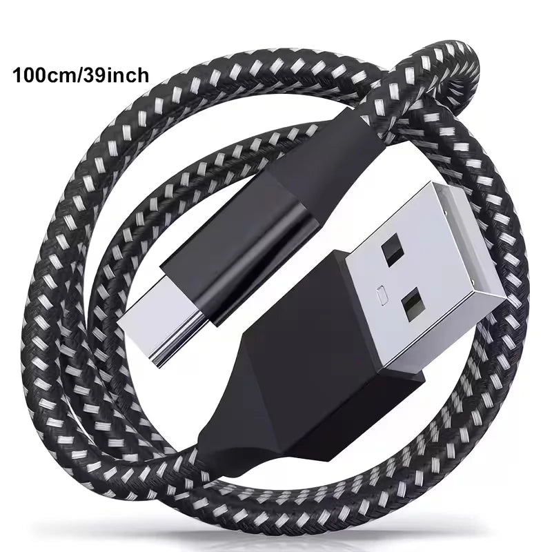 6-Pack Braided USB-C Cable Fast Charging 3.3FT/1m Durable USB a to Type C Data Cable for iPhone 18/15/16/17 Samsung Galaxy Series Tablets Black