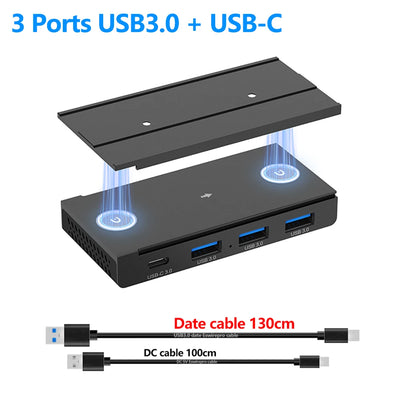 10Gbps USB HUB Desk Magnetic USB3.2 Splitter Adapter High Speed Data Transfer For MacBook Pro iMac Pro PC Laptops Accessories
