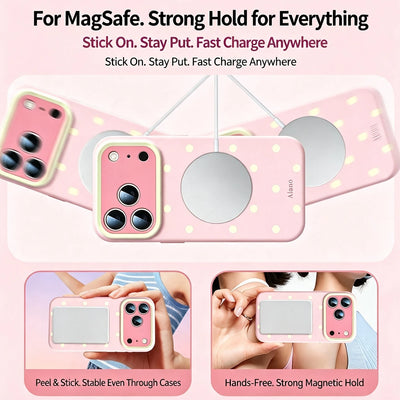 New Liquid Silicone Cute Sweet Pink Polka Dot Phone Case For iPhone 17 16 15 14 13 12 Pro Max Shockproof Magsafe Magnetic Cover