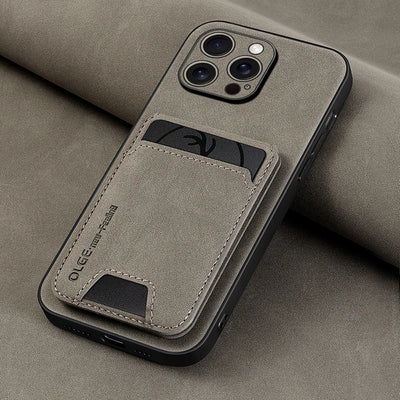 Luxury leather card holder phone case for iPhone 16E 16 17 15 14 13 11 Pro max wallet card bag PU leather shockproof back cover