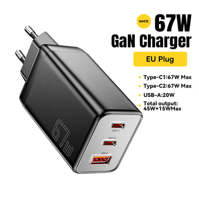 Essager 67W GaN USB Type C Charger PPS 65W Fast Charge For Samsung QC 4.0 PD 3.0 iPhone 15 14 13 Pro Huawei Phone Laptop Chagers