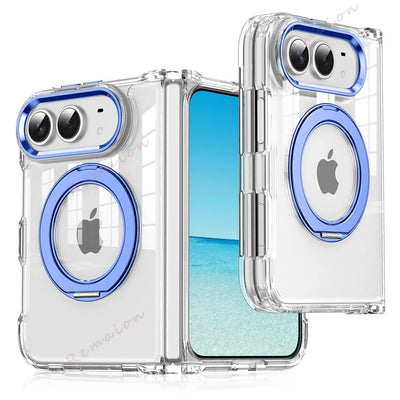 Magnetic 360 Metal Stand Phone Case For iPhone Fold 18 DUO 18Fold Magsafe Clear Hinge Protection Shockproof Protector Cover