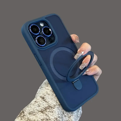 Luxury Magnetic Holder Armor Shockproof Wireless Charging Phone Case for iPhone 18 17 16 15 14 13 12 11 Pro Max Air Cases Cover