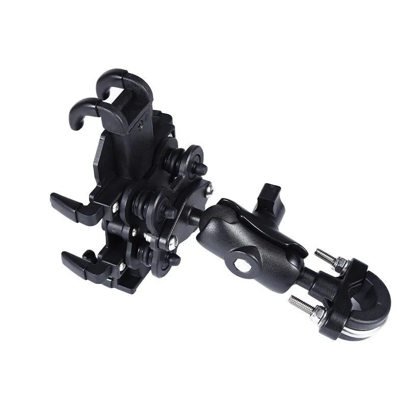 Motorcycle Bicycle Phone Holder Aluminum Handlebar Shock Absorption Cycling GPS Bracket for iPhone 16 Samsung Xiaomi Bike Mount