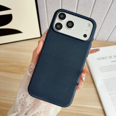 For Magsafe Magnetic Leather Phone Case For iPhone 18 17 16 15 14 13 12 Pro Max Premium Tech Woven Shockproof Solid Color Cover
