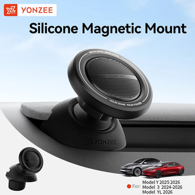 YZ for New Tesla Model 3 Y YL Juniper Highland Magnetic Car Phone Holder Mount LHD RHD Silicone Mount MagSafe Accessories 2026