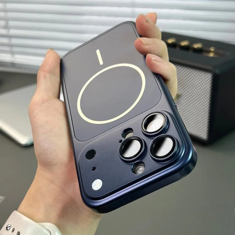 Instantly Change 17 Ultra Thin Metallic Paint Magnetic Case For iPhone 18 17 16 15 14 13 Pro Max Lens Protect For Magsafe Cover