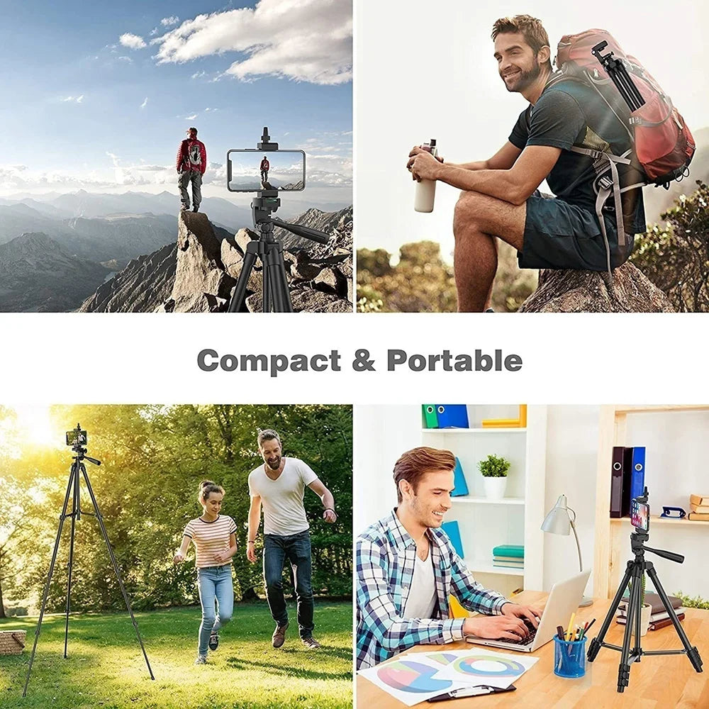 Phone Tripod Stand with Bluetooth Remote Aluminum Universal Camera Gopro Phone Photography Holder Recording Mobile Live Tripod