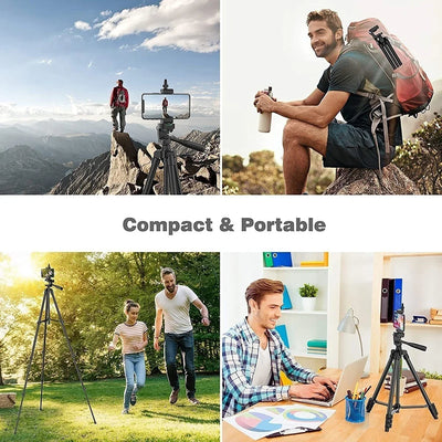 Phone Tripod Stand with Bluetooth Remote Aluminum Universal Camera Gopro Phone Photography Holder Recording Mobile Live Tripod