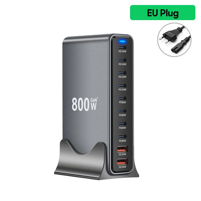 1000W GaN Charger USB C Fast Desktop 10Port USB Type C PD3.1 Charger Fast Charging for iPhone 17 16 15 Samsung S24 Xiaomi Laptop