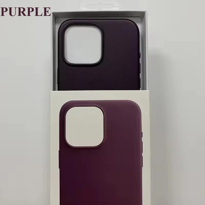 Official 1:1 for Magsafe Leather Case for IPhone 17 Pro 17 16 15 14 Pro Max Orginal Magnetic Animation Cover Anti-drop Case