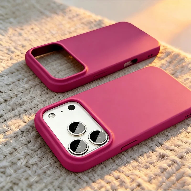 Official Original Liquid Silicone Phone Case for iPhone 18 Pro Max 17 16 15 11 12 14 13 18 Pro Max Shockproof Flannel Full Cover