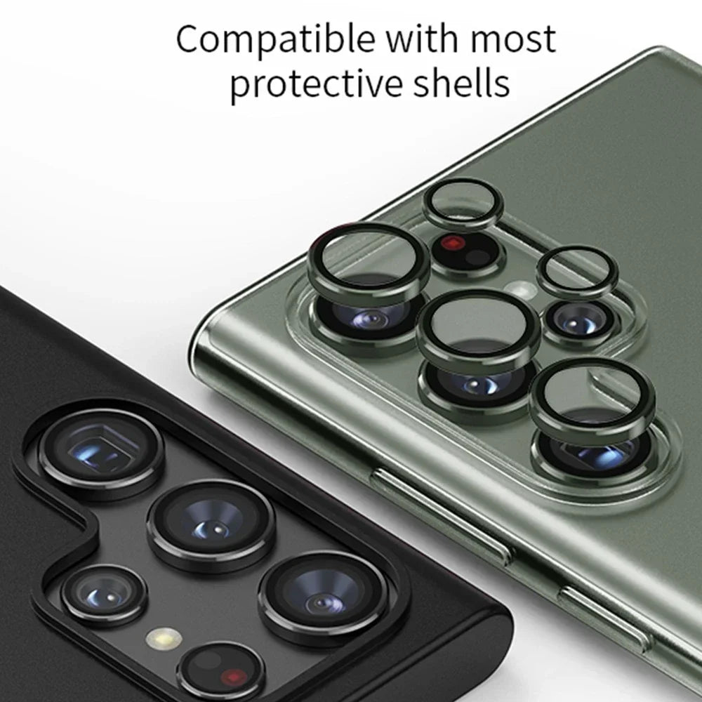 Camera Protector Glass For Samsung S23 S25 Ultra Plus Aluminum Alloy Metal Full Cover Len Ring For Galaxy S23 S24Ultra Lens Film