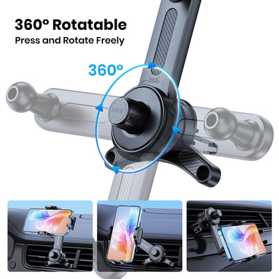TOPK Enhanced Air Vent Car Phone Mount Holder -Hands-Free Phone Holder with Adjustable Clamp Cradle,Phones,Durable ABS Material
