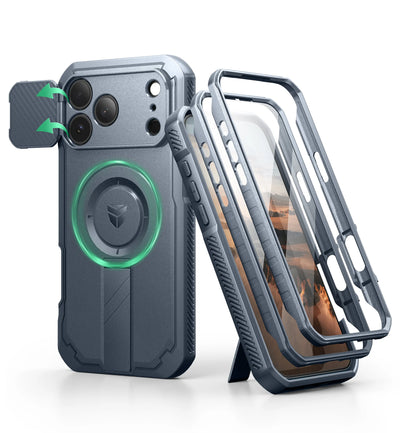 DEXNOR For iPhone 17 Pro Max Case with Camera Cover & Adjustable Kickstand Compatible With MagSafe Shockproof Magnetic Protective Cover