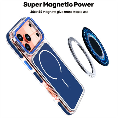 Luxury Two Tone Border Clear Strong Magnetic Phone Case for IPhone 17 Air 16 15 14 Plus 13 12 17 Pro Max 16e For Magsafe Cover