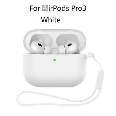 for AirPods Pro 3 2025 New Case Full Protective Soft Silicone Shockproof Case with Keychain for AirPods Pro 3 Case for Men Women