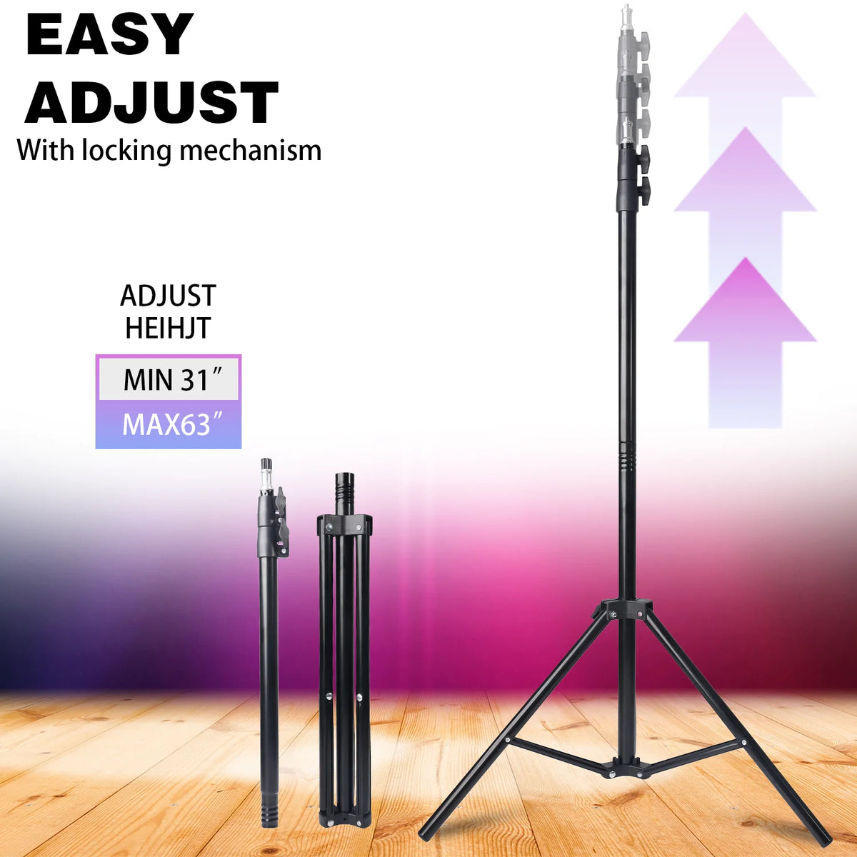 A 10 Inch Professional Selfie Ring LED Light, USB Powered,160cm Tall Stand, 38-Color RGB, Live Streaming, Makeup Fill Lights