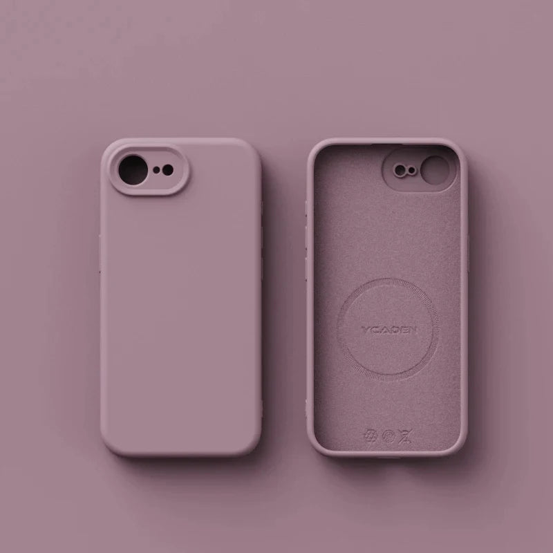 Luxury Magnetic Original Soft Liquid Silicone Phone Case For iPhone 17E 16E Shell For Magsafe Matte Skin Feel Back Cover Funda