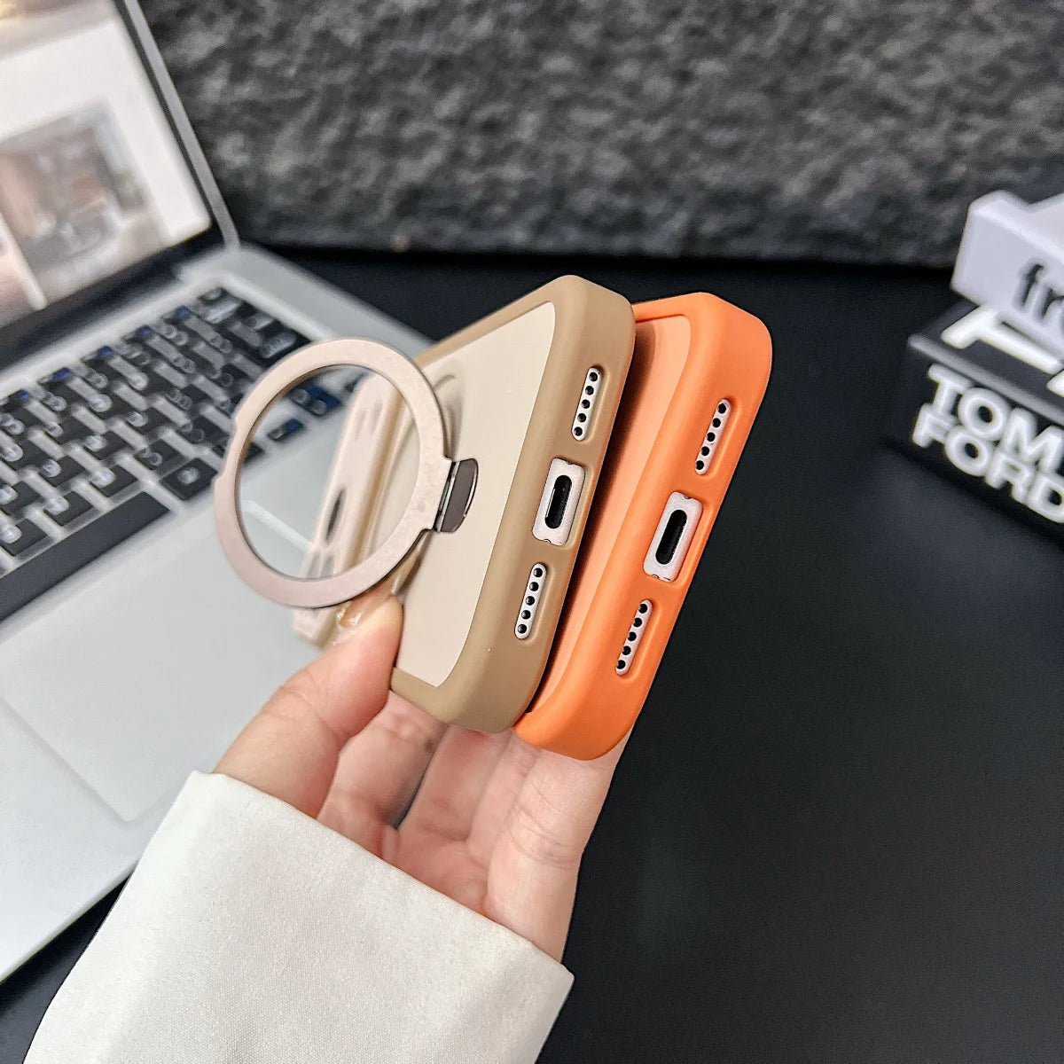 Luxury Metal Ring Bracket For Magsafe Magnetic Phone Case For iPhone 17 Air 16 E 15 14 Plus 13 12 11 Pro Max Shockproof Cover