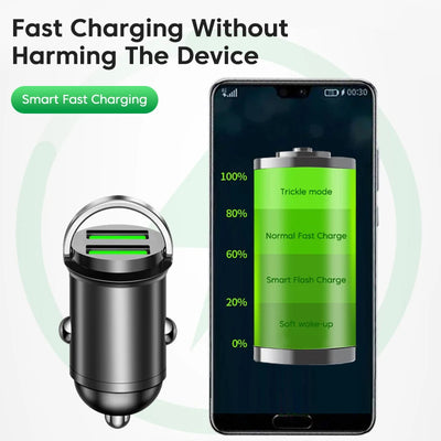 Dual USB Car Phone Charger 200W QC3.0 USB Fast Charging Car Charger With Pull Ring Cigarette Lighter Adapter For Mobile Phones