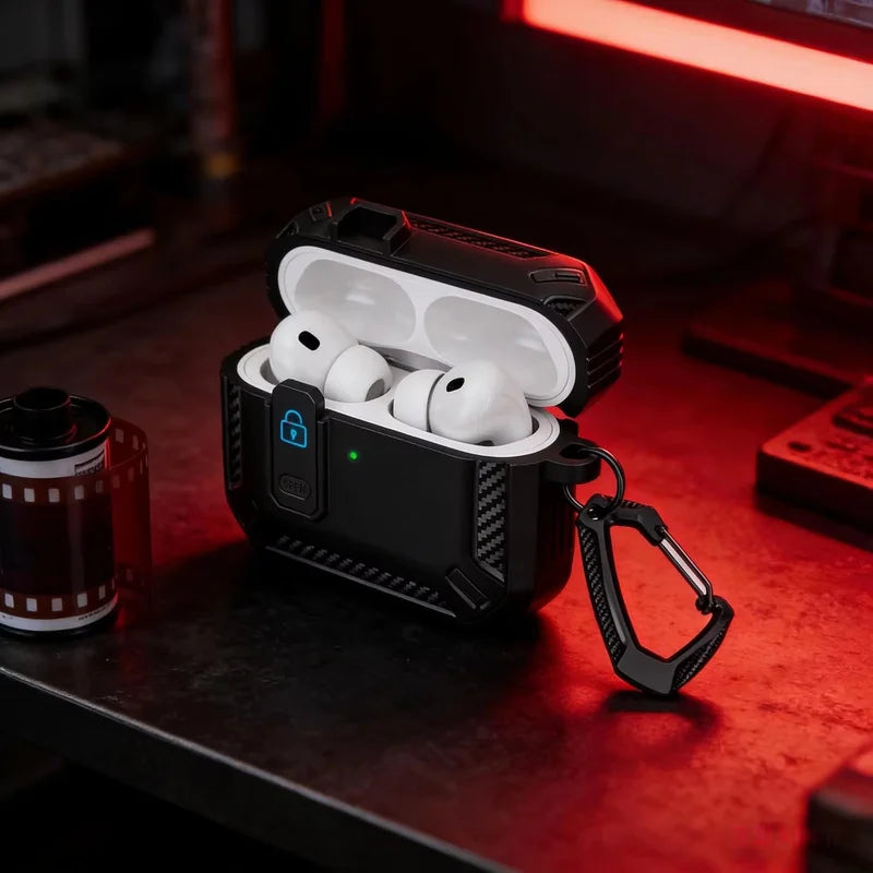 Cases For AirPods 5（2026)with Lock Clip Rugged Armor Shockproof Case For AirPods Pro 3 Protect Hard Shell For AirPods 4/5 Cases