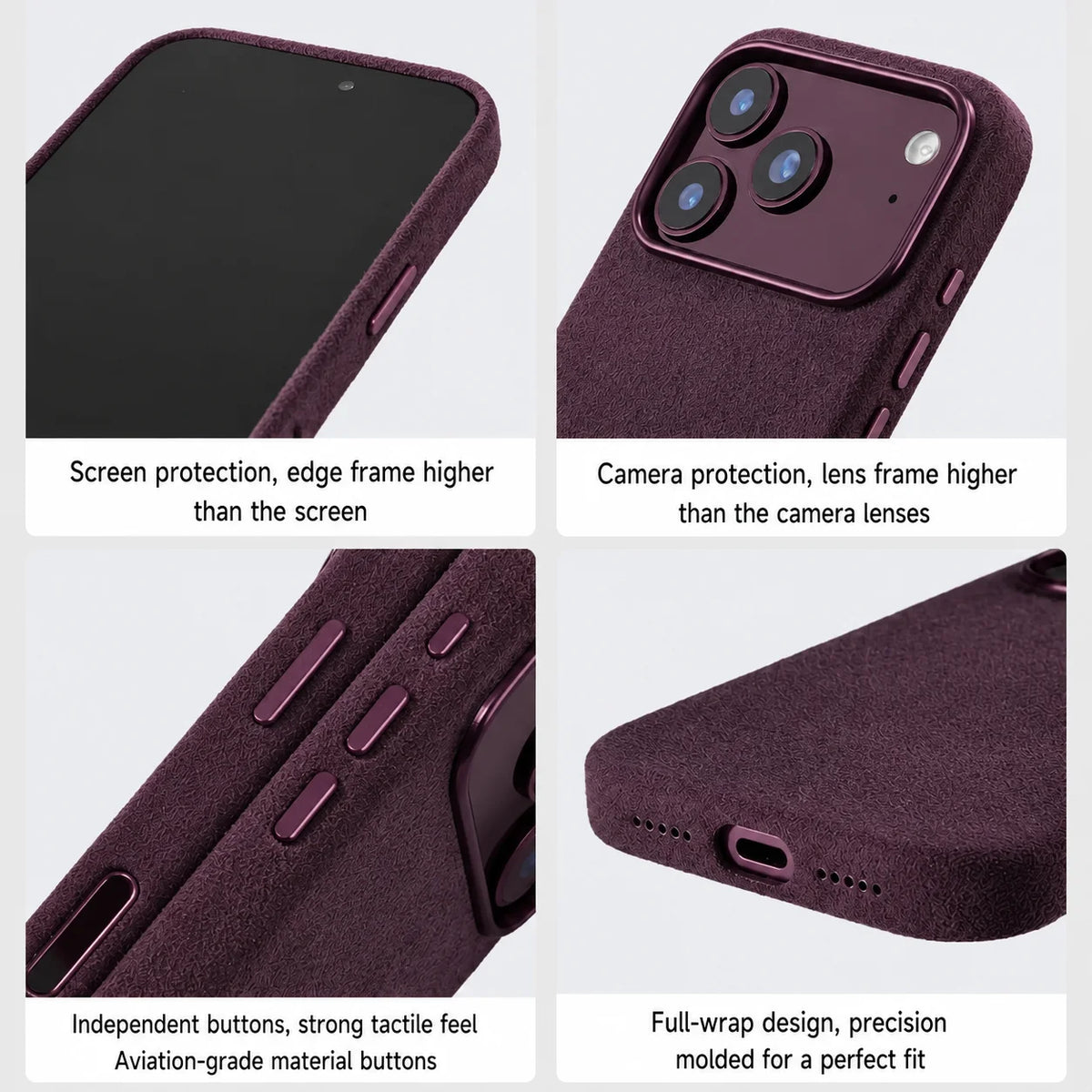 Real Italian Imported for Alcantara Magnetic Case for iPhone 18 17 Pro Max 18Pro With MagSafe Case Smart Button Protective Cover