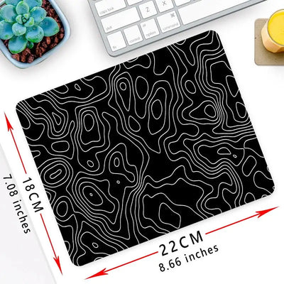 XXL Black Desk Accessories Topographic Mouse Pad Strata Liquid Mousepad Office Accessories Gamer Deskmat XL Gaming Setup Table